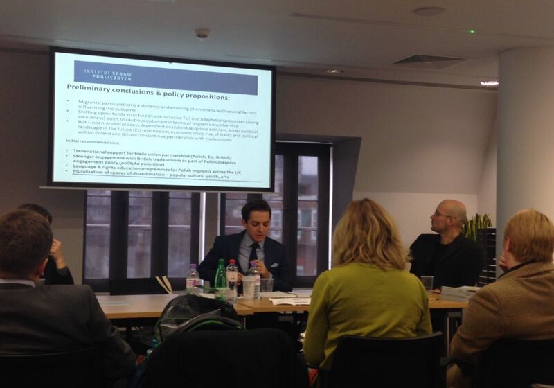 ‘Solidarity in action. Employment rights and participation of Poles in social dialogue and trade unions in the UK’, Embassy of the Republic of Poland in London, 26 November 2015