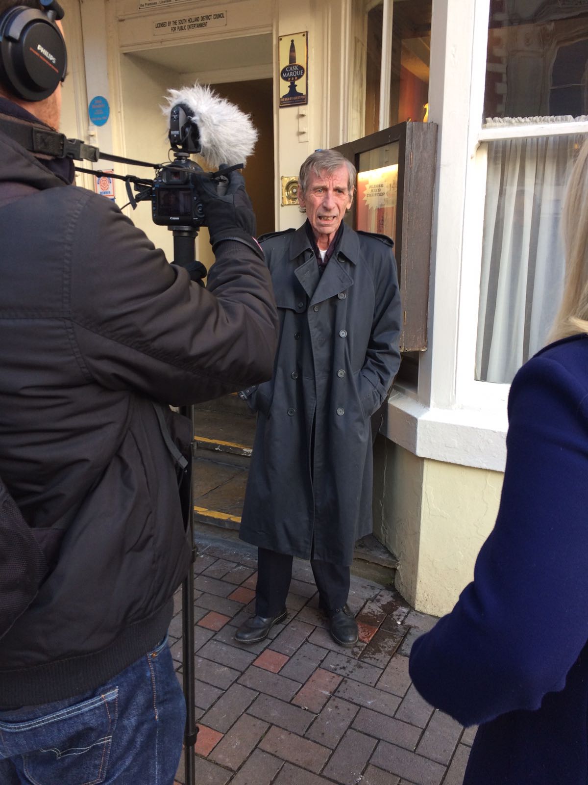 Filming in Spalding - man in door of pub.JPG