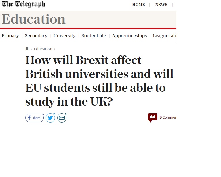 Telegraph - Brexit and HE